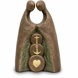 Grote Keramische Art Urn Geloof-Hoop-Liefde (3 liter)