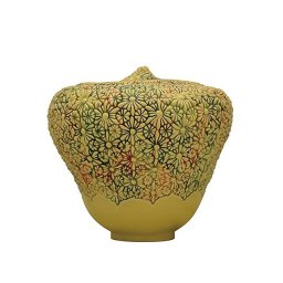 Keramische Urn Gele Bloemenweelde (4 liter)