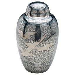 Grote Messing Urn Vogels Blauw (3.2 liter)