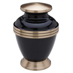 Grote Messing Urn Klassiek Zwart - Messing banden (3.25 liter)