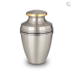 Grote Messing Urn Matzilver Zwarte Sierbanden (3.2 liter)