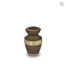 Klassieke Mini Urn Bruin - Messing Sierranden (0.05 liter)