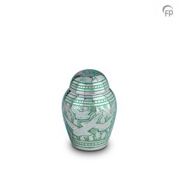 Messing Mini Urn Vogels Groen (0.05 liter)