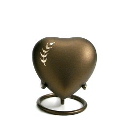 Aria Wheat Hart Urn, inclusief Standaard (0.11 liter)