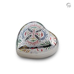 Mini Hart Urn Glimmend Zilver Bloemhulde (0.08 liter)