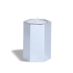 Mini Urn met Waxinelichtje Nikkel Look (0.2 liter)