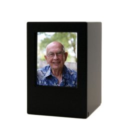 Grote MDF Photobox Urn Zwart-Satijn (3.5 liter)