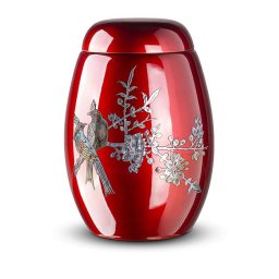Rode Glasfiber Urn Vogels (3.7 liter)