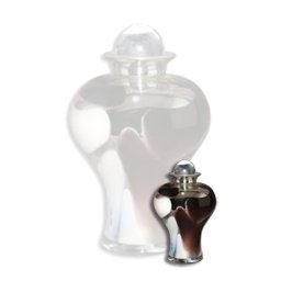 Glazen Mini Dierenurn Wit-Bruin (0.15 liter)