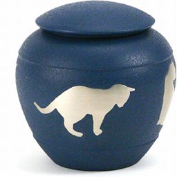Katten Urn Silhouette Cat Country Blue (0.5 liter)