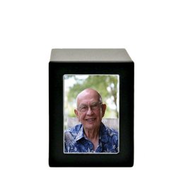 Mediumgrote MDF Photobox Urn Zwart-Satijn (1.5 liter)