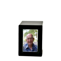 Kleine MDF Photobox Urn Zwart-Satijn (0.8 liter)