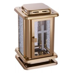 Klein Gouden RVS Graflantaarntje met Kruis