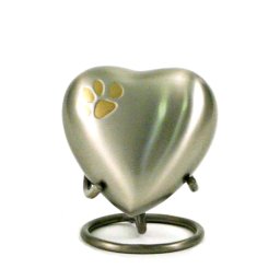 Klassieke Heart Urn Tin met Pootje, inclusief Standaard (0.05 liter)