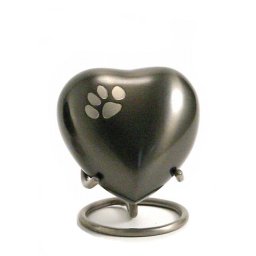 Klassieke Cobalt Heart Urn met Pootje, incl. Standaard (0.05 liter)