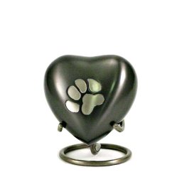 Klassieke Heart Urn met Poot, inclusief Standaard (0.05 liter)