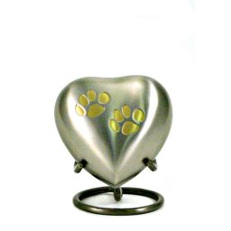 Klassieke Heart Urn met Pootjes Tin, inclusief Standaard (0.05 liter)