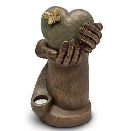 Grote Keramische Art Urn Hartepijn, met Kaarsje (3.5 liter)