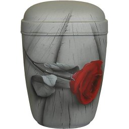 Design Urn Rode Roos op Hout (4 liter)