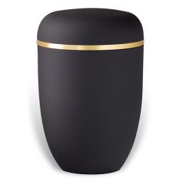 Matzwarte Design Urn met Gouden Sierband (4 liter)