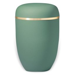 Jadegroene Design Urn met Gouden Sierband (4 liter)