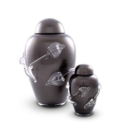 Kleine Kristalglazen Urn Zwart (0.5 liter)