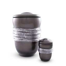 Kleine Boheems Kristalglazen Urn Antraciet (0.4 liter)