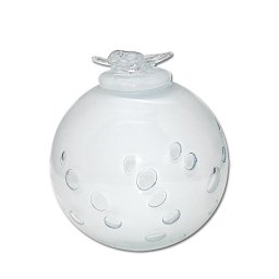 Glazen Urn Melkwit Vlinder (2.5 liter)