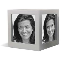 Houten Photocube Urn Zilver (1.5 liter)
