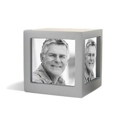Houten Photocube Urn Zilver (0.75 liter)