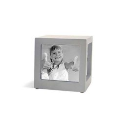 Houten Photocube Urn Zilver (0.4 liter)