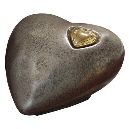 Grote Keramische Hart Urn Zwartgrijs (3.8 liter)