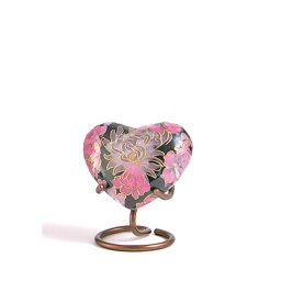 Elite Floral Blush Cloisonne Hart Urn, inclusief Standaard (0.11 liter)