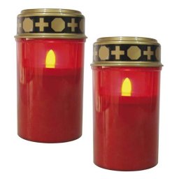 2 Rode LED-Noveenkaarsen