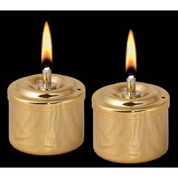 Twee Gouden RVS Olielampjes