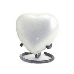Trinity Pearl Heart Dieren Urn, inclusief Standaard (0.05 liter)