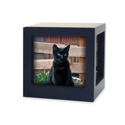 Mini Houten Photocube Dieren Urn Navy (0.4 liter)