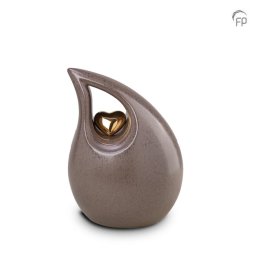 Keramische Dierenurn Grey - Gouden Hart (2.2 liter)
