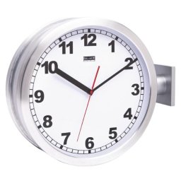Stationsklok 15" dubbelzijdig zilver