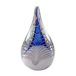 Kleine Kristalglazen 3D Traan Urn Blauw (0.2 liter)