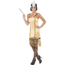 Charleston flapper kostuum goud