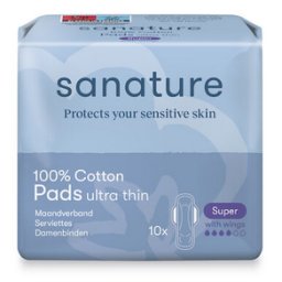 Sanature 100% Katoen Maandverband Super