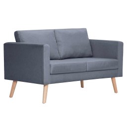 vidaXL Bankstel stof donkergrijs