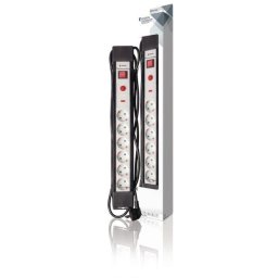 6-voudige stekkerdoos proline. Met overspanningsbeveiliging. 3m kabel