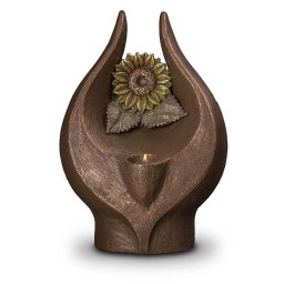 Grote Keramische Design Urn Stralende Zonnebloem (3.5 liter)