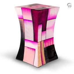 Grote Diabolo Glasfiber Urn Roze-Wit (3.8 liter)