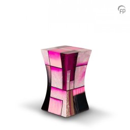 Kleine Diabolo Glasfiber Urn Roze-Wit (1.1 liter)