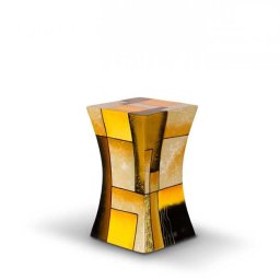 Kleine Diabolo Glasfiber Urn Geel-Wit (1.1 liter)