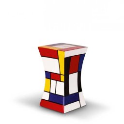 Kleine Diabolo Glasfiber Urn Mondriaan (1.1 liter)
