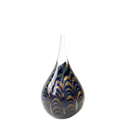 Kristalglazen Ripple Mini Urn Darkblue-Cognac Waves (0.04 liter)